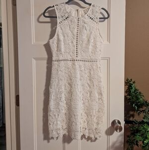 Lulu's White Lace Mini Dress. Size Small.